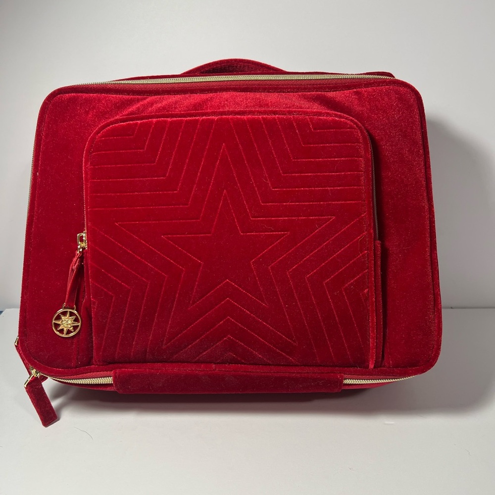 Estée Lauder Red Velvet Star Patterned Cosmetic Bag.